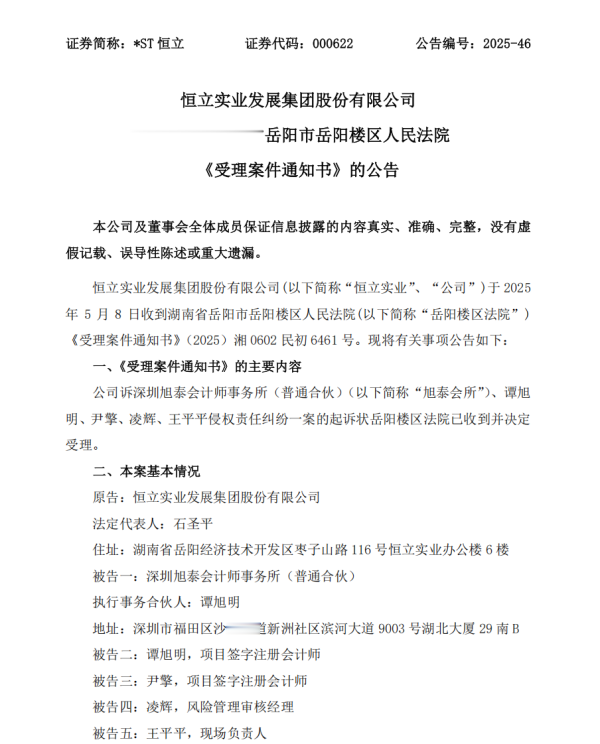 配资杠杆 000622状告会计师事务所, 索赔超3800万元